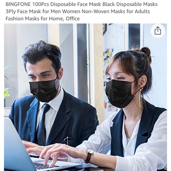 🆕 100 pack⚫️ black mask ⚫️😷 - Picture 7 of 8
